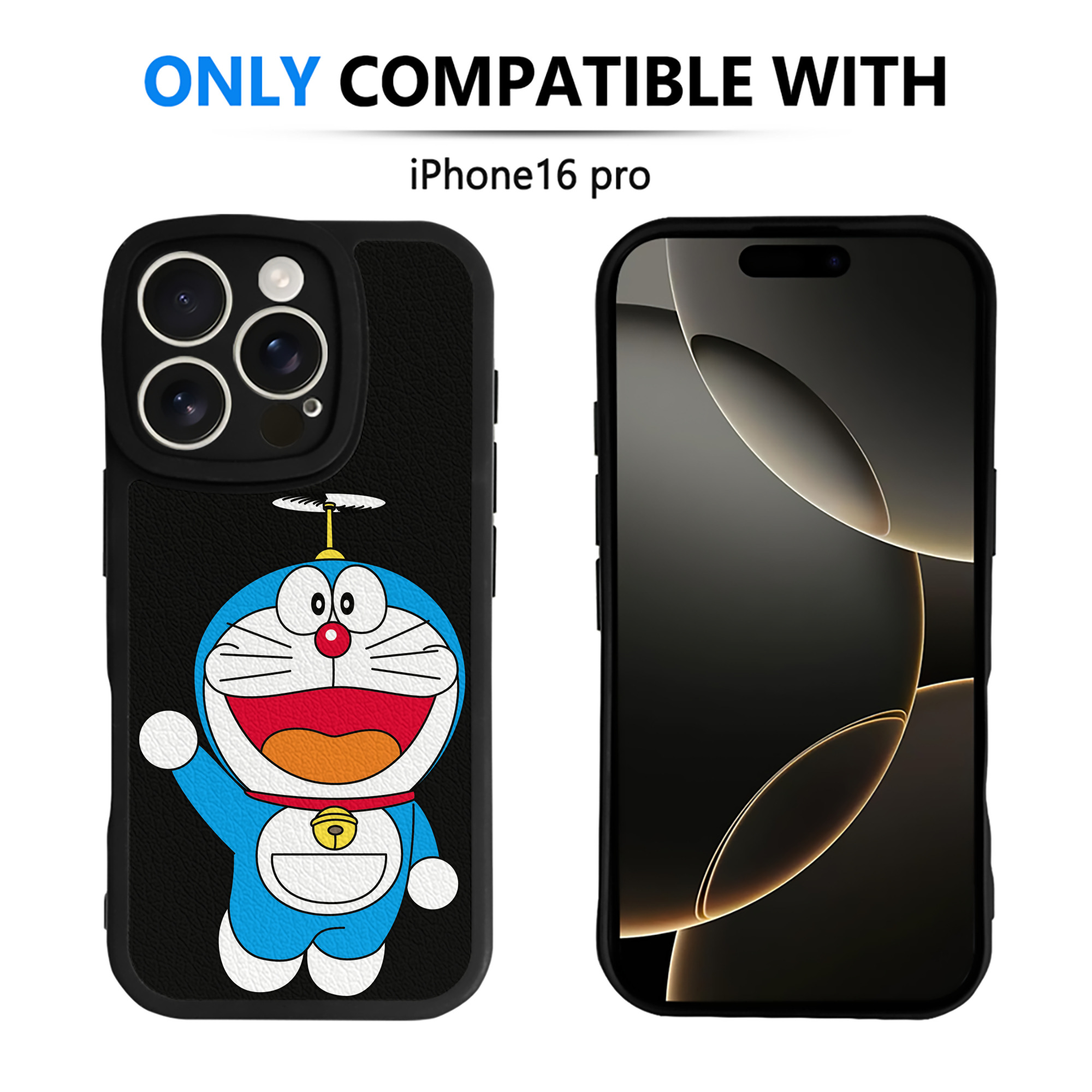 （画像用） ドラえもん Doraemon 【iPhone 16シリーズ対応】シリコンスマホケース（レザー調） 材質：シリコン